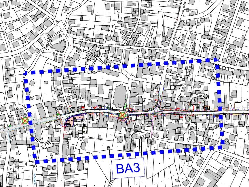 Hauptstraße Kartenausschnitt Bauabschnitt 3